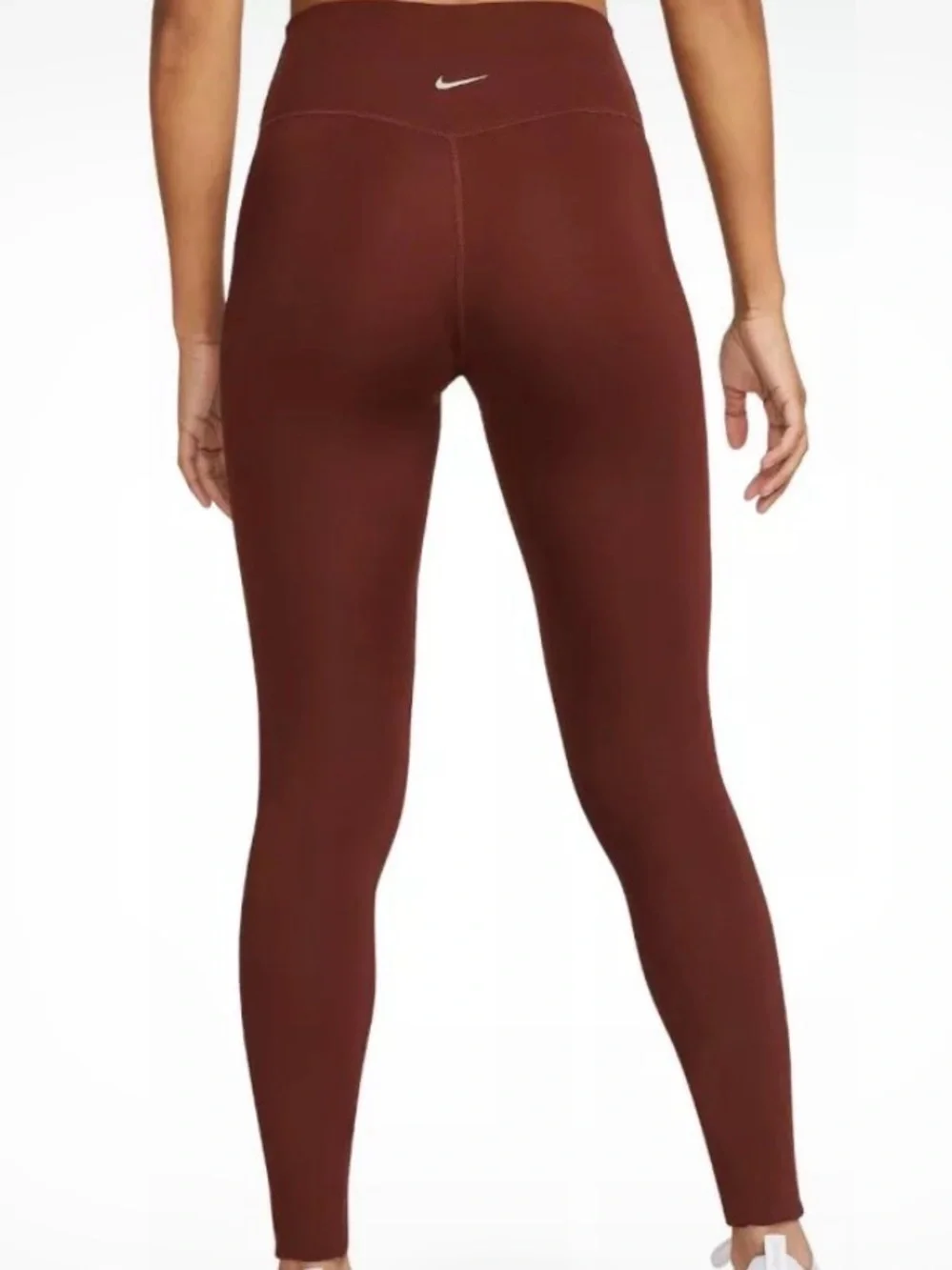 NIKE WOMENS 7/8 DRI FIT SWOOSH LOWER LEG LEGGINGS BROWN SIZE SMALL